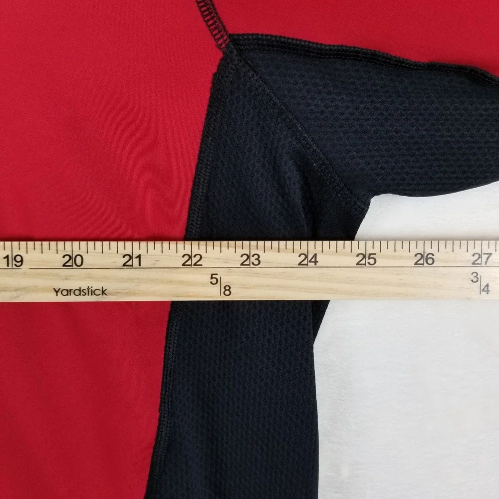 Nike Pro Combat Hyperwarm Dri-FIT‎ Red Black Mock Long Sleeve Shirt 3XL Fitted